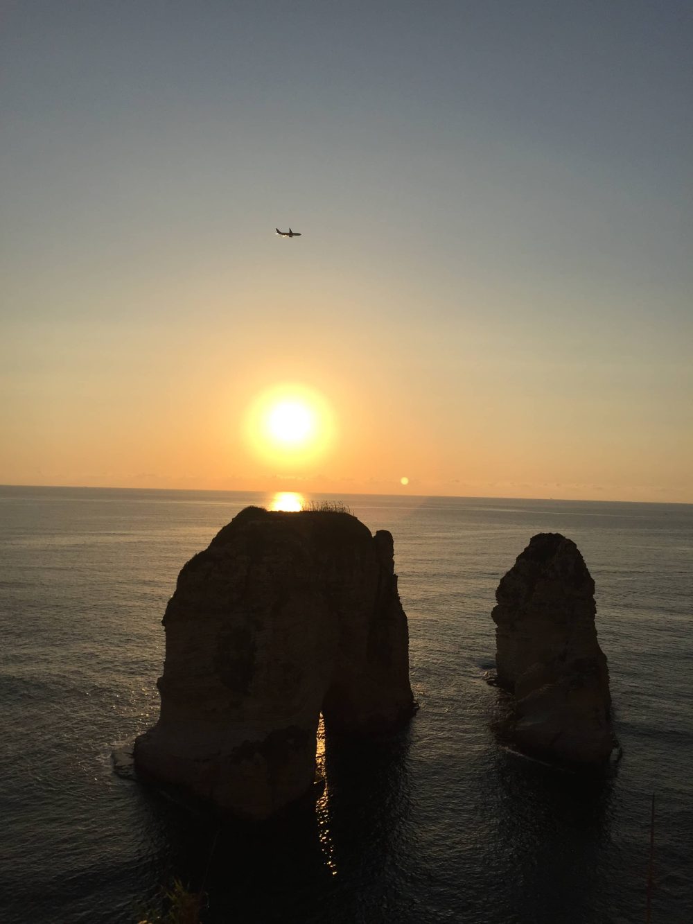 sunset at raoucheh pijeon rocks, beirut